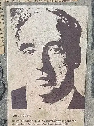 Kurt Huber, Teil des Bodendenkmals vor der LMU München