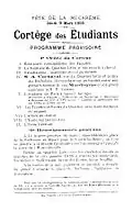 Programm des Umzugs der Pariser Studenten für die Mi-Carême 1893.