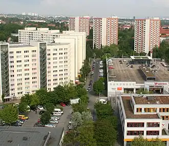 Zentrum von Prohlis, Blick Richtung Nordwesten