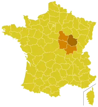 Karte der Kirchenprovinz Dijon