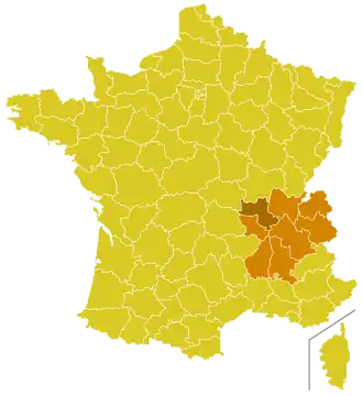 Karte der Kirchenprovinz Lyon