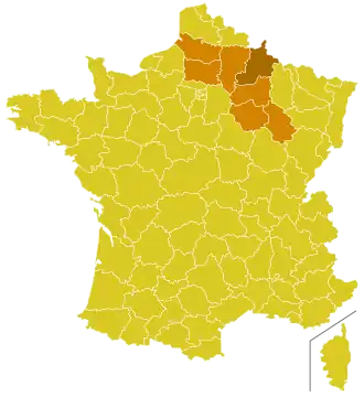 Karte der Kirchenprovinz Reims
