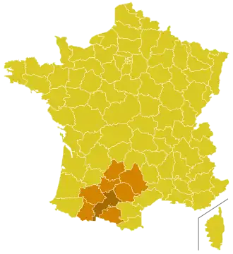 Karte der Kirchenprovinz Toulouse