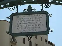 Tafel zur Stiftung der Brücke