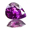Violetter Saphir, Tropfenschliff, 3,20&nbsp;ct