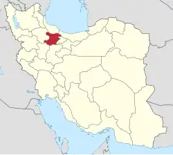 Lage der Provinz Qazvin in Iran