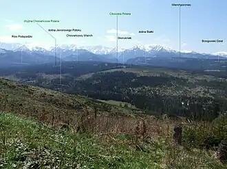 Blick von der Zamagura in Jurgów