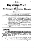 Weitere Zusatz-Verordnung vom 20. Oktober 1913 zum § 20 der Verordnung vom 22. Juni 1900, betreffend den Betrieb und die Beaufsichtigung des Salzbergbaus; hier Beitritt der Gewerkschaft Friedrich Franz Lübtheen in den Halberstädter Knappschafts-Verein