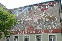 Fresko am Brauerei- und Bürogebäude