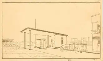 Tankstellenentwurf für die Reichskraftsprit (1927–1928)