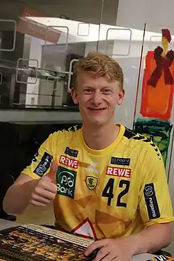 Jon Lindenchrone bei der Saisoneröffnung der Rhein-Neckar Löwen 2024