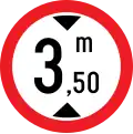 Verbot für Fahrzeuge über angegebene Höhe einschließlich Ladung