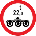 Verbot für Fahrzeuge über angegebene tatsächliche Dreiachslast