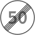Ende der Höchstgeschwindigkeit (50 km/h)