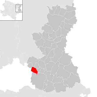 Lage der Gemeinde Raasdorf im Bezirk Gänserndorf (anklickbare Karte)