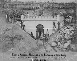 Gießmannscher Tunnel, Ausgangs-Mundloch zur Bauzeit