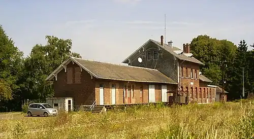 Empfangsgebäude des Bahnhofs Raeren