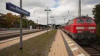 Ansicht vom Bahnsteig zwischen Gleis 3 und 4