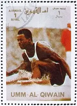 Randy Williams – hier abgebildet auf einer Briefmarke – 1972 hatte er Gold gewonnen und hier gab es Silber für&nbsp;ihn