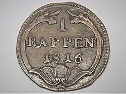 Schwyzer Rappen 1816 Revers