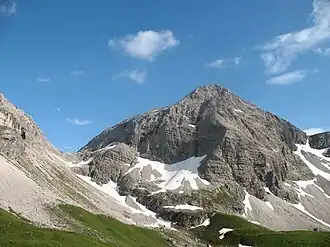 Der Rappenseekopf gesehen von der Rappenseehütte