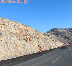 Gesteinsschichten in Ras al Khaimah