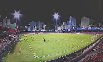 Das Nationale Fußballstadion an einem Spieltag der Fußball-Südasienmeisterschaft 2021