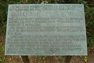 Gedenktafel an den Rastatter Gesandtenmord