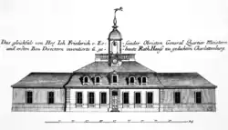 Stich des von Eosander erbauten Rathauses Charlottenburg (nicht erhalten)