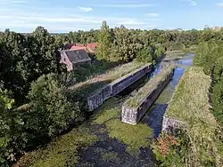 Luftbildaufnahme von der Rathmannsdorfer Schleuse