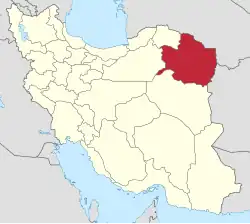 Lage der Provinz Razavi-Chorasan im Iran