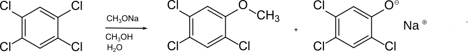 Reaktion von 1,2,4,5-Tetrachlorbenzol mit Natriummethoxid