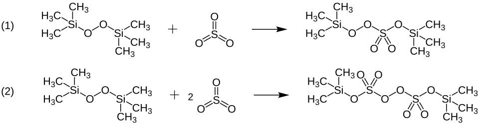 Reaktionen von Bis(trimethylsilyl)peroxid BTSP mit Schwefeltrioxid
