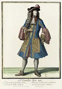 Gutgekleideter Kavalier, Nicolas Bonnart (1637-1717), ca. 1684