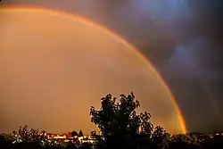 Regenbogen bei Sonnenuntergang leuchten besonders intensiv