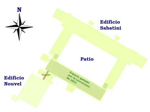 Grundriss des Erdgeschosses mit neu gewonnenen Ausstellungsflächen durch den Umbau 2021