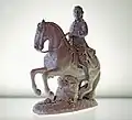 Meißener Porzellanfigur von 1780, Reiterstandbild Friedrich August III. von Sachsen