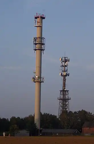 Sendeanlagen auf dem Melchenberg, rechts der Funkturm Groß Reken Melchenberg