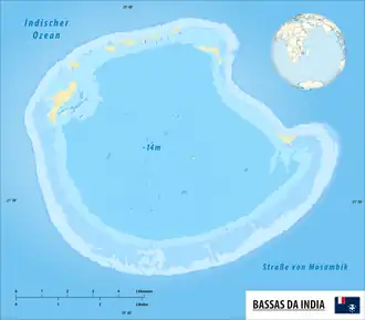 Karte von Bassas da India