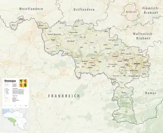 Reliefkarte Provinz Hennegau