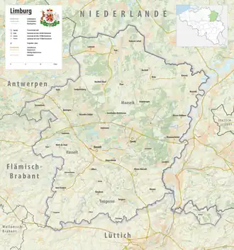 Reliefkarte Provinz Limburg