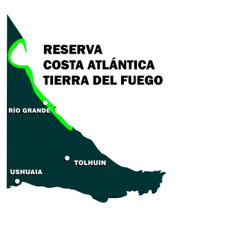 Lage des Naturschutzgebiets auf Feuerland