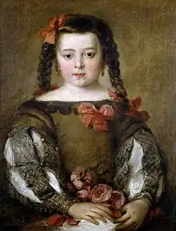 Mädchen mit Rosen, um 1660, 58 × 46 cm, Prado, Madrid (unsigniert, früher Velázquez zugeschrieben)[10]
