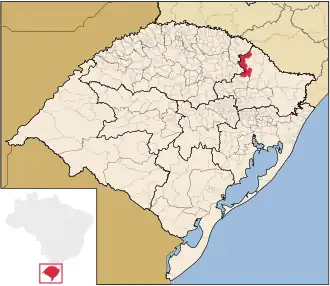 Lage von Lagoa Vermelha in Rio Grande do Sul