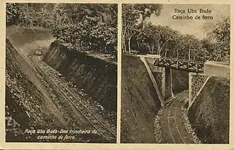 Einschnitt und Brücke über die Feldbahn