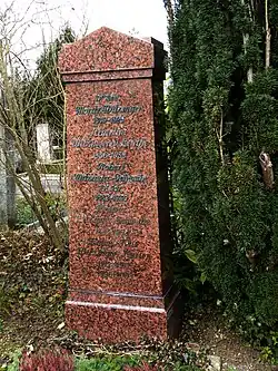 Robert Witzinger-Schwabe (1882–1930) Jurist, Verleger, Hedwig Witzinger-Schwabe (1882–1962), Moritz Witzinger-Lenthe (1849–1925), Felix Witzinger-Karlen (1912–2003), Familiengrab Wolfgottesacker, Basel