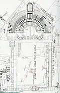 Lageplan des Pompeius-Theaters aus Forma Urbis Romae von Rodolfo Lanciani (1893)