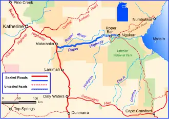 Übersichtskarte Roper Highway
