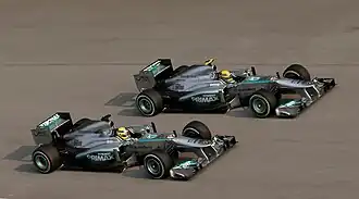 Rosberg und Hamilton beim Großen Preis von Malaysia 2013