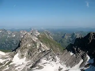 Rotgundspitze und Linkerskopf vom Heilbronner Weg